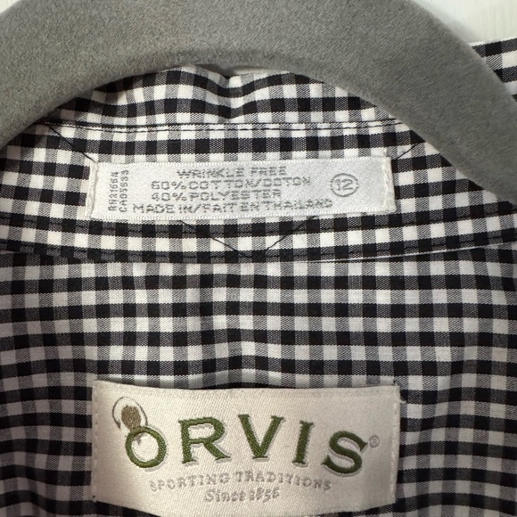 Orvis Black and White Checkered Women’s Button Down - Picture 3 of 6